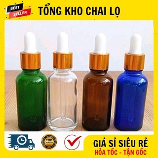 [RẺ VÔ ĐỊCH] Chai Lọ Chiết Serum ❤ [5ml,10ml,15ml,20ml,30ml] Chai Lọ Đựng Tinh Dầu Bóp Giọt Khoen Vàng, Bạc, Đen, Trắng