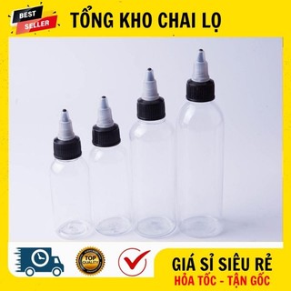 [RẺ VÔ ĐỊCH] Chai Lọ Chiết Mĩ Phẩm ❤ Chai Lọ Nhựa Pet Nút Nhọn Mực Xăm 150ml,200ml,250ml Chiết Mực