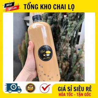 [RẺ VÔ ĐỊCH] [500ml, 1 Lít Dày] Chai Lọ Đựng Trà Sữa, Nước Ép Nhựa Pet Tròn Nắp Vặn , Chai Lọ Đựng Trà Sữa