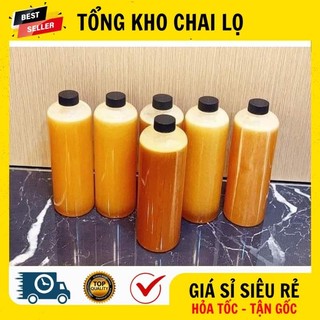[500ml, 1 Lít Dày] Chai Lọ Đựng Trà Sữa, Nước Ép Nhựa Pet Tròn Nắp Vặn , Chai Lọ Đựng Trà Sữa .