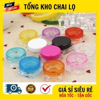 [RẺ VÔ ĐỊCH] Hủ Hộp Đựng Kem ❤ Hũ Hộp Nhựa Vuông 3g Chiết Kem , Hũ Hộp Mỹ Phẩm