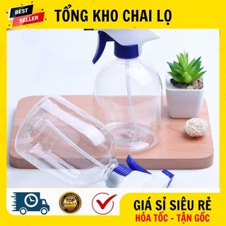 [RẺ VÔ ĐỊCH] Chai Lọ Vòi Xịt Kính ❤ [500ml] Chai Lọ Nhựa Pet Vòi Xịt Kính 500ml Béo Lùn Rỗng .