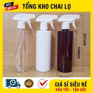 [RẺ VÔ ĐỊCH] Chai Lọ Vòi Xịt Kính ❤ Chai Lọ Nhựa Pet Vòi Xịt Kính 500ml Thân Cao Rỗng