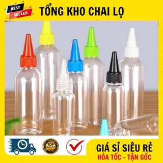 [RẺ VÔ ĐỊCH] Chai Chiết Mĩ Phẩm ❤ Chai Nhựa Pet Nắp Nhọn 100ml,50ml,30ml,20ml Chiết Mỹ Phẩm, Chiết Mực .
