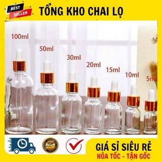 [RẺ VÔ ĐỊCH] Chai Lọ Chiết Serum ❤ [50ml,100ml] Chai Lọ Đựng Tinh Dầu Bóp Giọt Khoen Vàng , Chai Lọ Chiết Mỹ Phẩm .