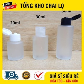 Chai thuỷ tinh mờ nắp bật ❤ chai thủy tinh mờ vai ngang nắp bật 20ml,30ml,50ml chiết mỹ phẩm .