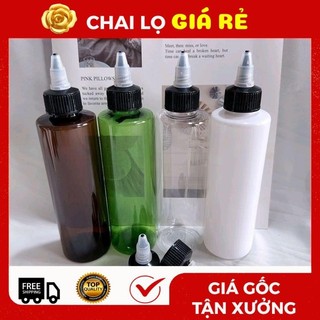 Chai Chiết Mĩ Phẩm ❣️ Nhựa Pet Nút Nhọn Mực Xăm (Đủ Size) Chiết Mực, Mỹ Phẩm