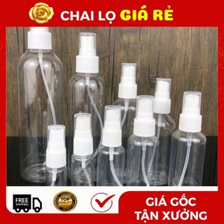 Chai Xịt Phun Sương ❣️ Vỏ Nhựa Pet 100ml,50ml,30ml,20ml,10ml Chiết Mỹ Phẩm, Nước Hoa.