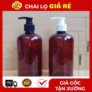 Chai Xịt Vòi Nhấn ❣️ Vỏ Nhựa Pet 500ml Đựng Dầu Gội, Sữa Tắm.