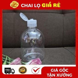 Chai Nhựa Nắp Bật ❣️ Nhựa Pet Nắp Bật 500ml Béo Lùn Đựng Gel Chiết Mỹ Phẩm ..