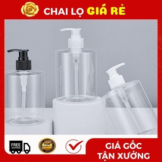Chai Lọ Xịt Vòi Nhấn ❣️ Vỏ Nhựa Pet 500ml, 1 Lít Đựng Dầu Gội, Sữa Tắm,.