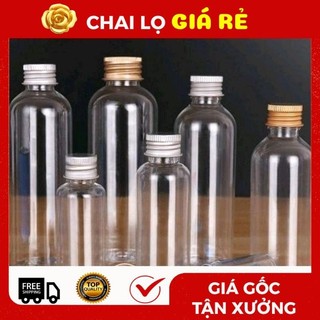 Chai Chiết Mĩ Phẩm ❣️ Vỏ Nhựa Pet Nắp Vặn Nhôm 20ml,30ml,50ml,100ml Trong Suốt.