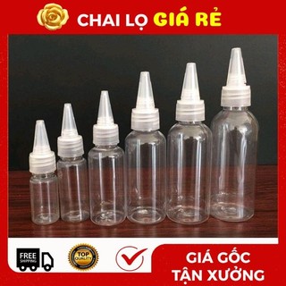 Chai Lọ Chiết Mĩ Phẩm ❣️ Nhựa Pet Nút Nhọn 150ml,200ml,250ml Chiết Mỹ Phẩm, Chiết Mực.