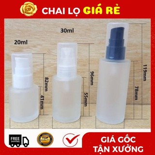 Chai Lọ Chiết Mỹ Phẩm Thủy Tinh Mờ Vai Ngang Xịt Giọt 20ml,30ml,50ml Đựng Kem Dưỡng Da, Serum ❣️