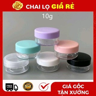 [100c] Hũ Hộp Nhựa Tròn Đựng Kem 10g Chiết Mỹ Phẩm ❣️ Top Rẻ