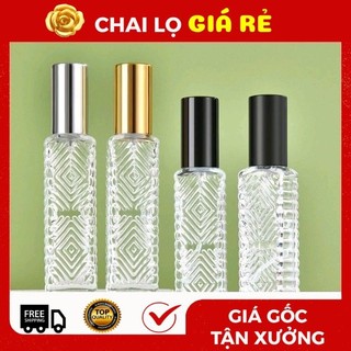Lọ chiết nước hoa thủy tinh 12ml gân nổi hoa văn đựng dầu thơm ❣️ top rẻ