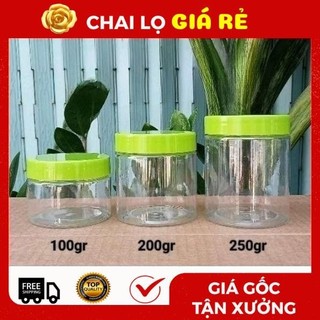 Hủ Hộp Đựng Kem ❣️ Vỏ Nhựa Pet 100g,200g,250g Đựng Mỹ Phẩm, Thực Phẩm, Đồ Khô, Ngũ Cốc Top Rẻ