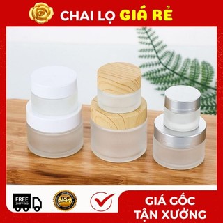 Hủ Hộp Đựng Kem ❣️ Thủy Tinh Mờ 5g,10g,15g,20g,30g,50g Đựng Mỹ Phẩm , Phụ Kiện Du Lịch Top Rẻ