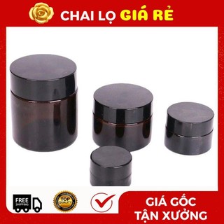 Hủ Hộp Đựng Kem, Vỏ Chiết Mỹ Phẩm Thủy Tinh Nâu 5g,10g,15g,20g,30g,50g, ❣️ Top Rẻ