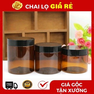Hủ Hộp Đựng Kem ❣️ Vỏ Nhựa Pet Nâu,Đen 100g Đựng Thực Phẩm, Đồ Khô, Ngũ Cốc Top Rẻ