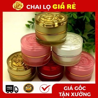 Hủ Hộp Đựng Kem (Đủ Màu) ❣️ Vỏ Chiết Mỹ Phẩm Hoa Hồng 5g,10g,20g, Phụ Kiện Du Lịch Top Rẻ