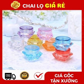 Hủ Hộp Đựng Kem ❣️ Kim Cương 3g,5g Trong Suốt Chiết Mỹ Phẩm , Phụ Kiện Du Lịch Top Rẻ