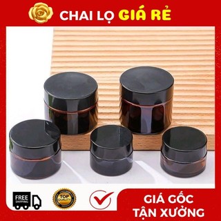 Hủ Đựng Kem ❣️ Vỏ Chiết Kem Thủy Tinh Nâu 5g,10g,15g,20g,30g,50g,100g, Phụ Kiện Du Lịch Top Rẻ