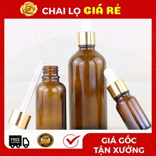 Lọ Chiết Serum [100ml] Đựng Tinh Dầu Thủy Tinh Nắp Bóp Giọt Khoen Vàng, Đen, Bạc ❣️