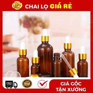 Lọ Chiết Serum [50ml] Đựng Tinh Dầu Thủy Tinh Nắp Bóp Giọt Khoen Vàng, Bạc, Đen ❣️ Top Rẻ