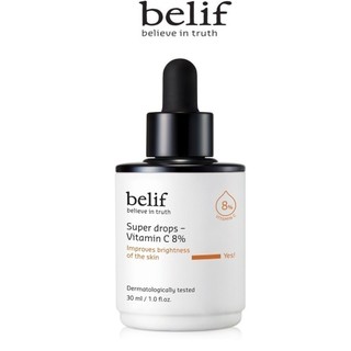 Tinh chất dưỡng sáng đều màu và mờ thâm belif Super Drops Vitamin C 8% 30 ml