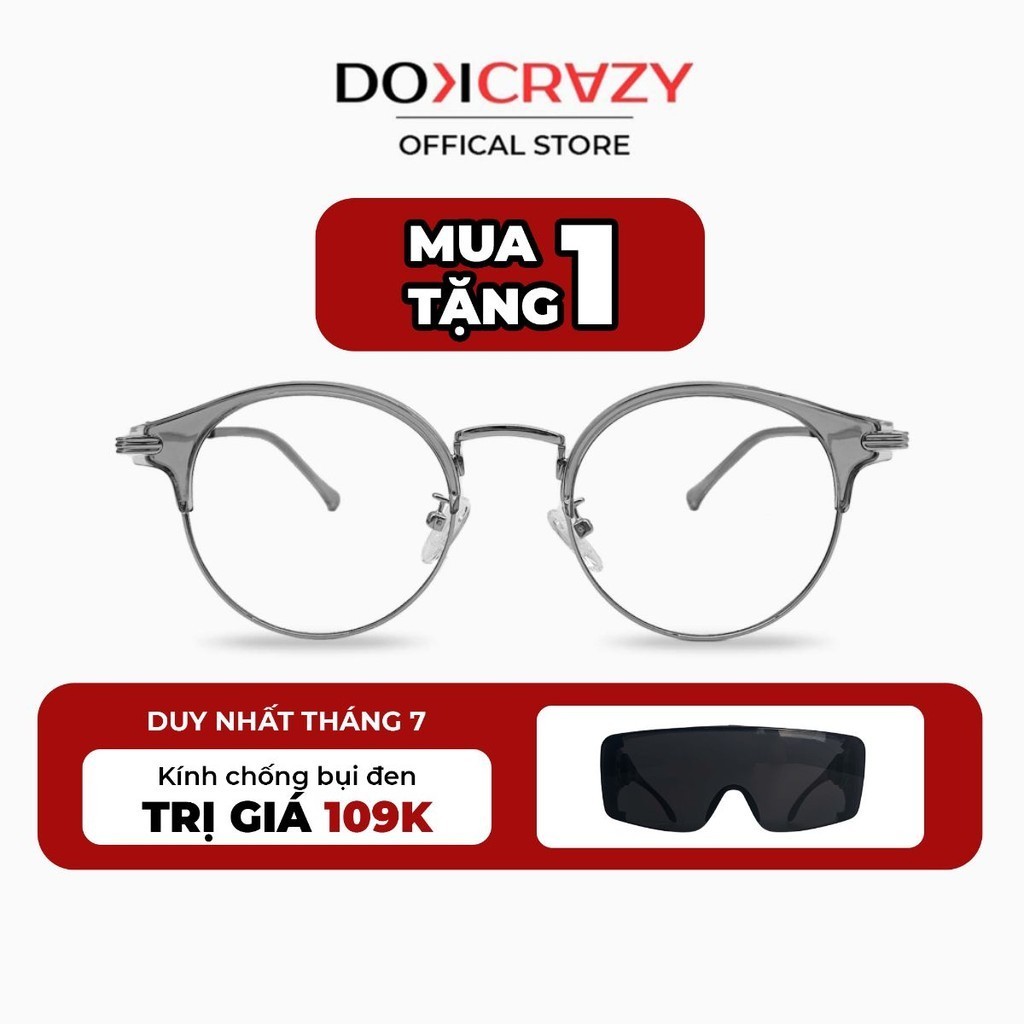 Gọng kính DOKCRAZY FIONA nam nữ thời trang, Hợp Kim màu sắc Hot Trend, chống ánh sáng xanh tia UV