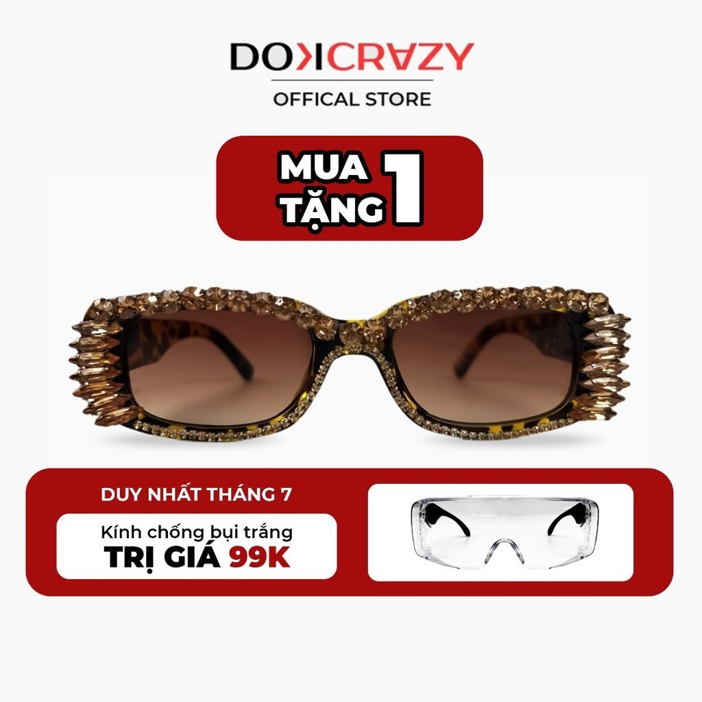 Kính mát thời trang DOKCRAZY CELIA Độc Đáo, Cá Tính, Đính Đá, Chống tia UV400, tia cực tím, Uniex