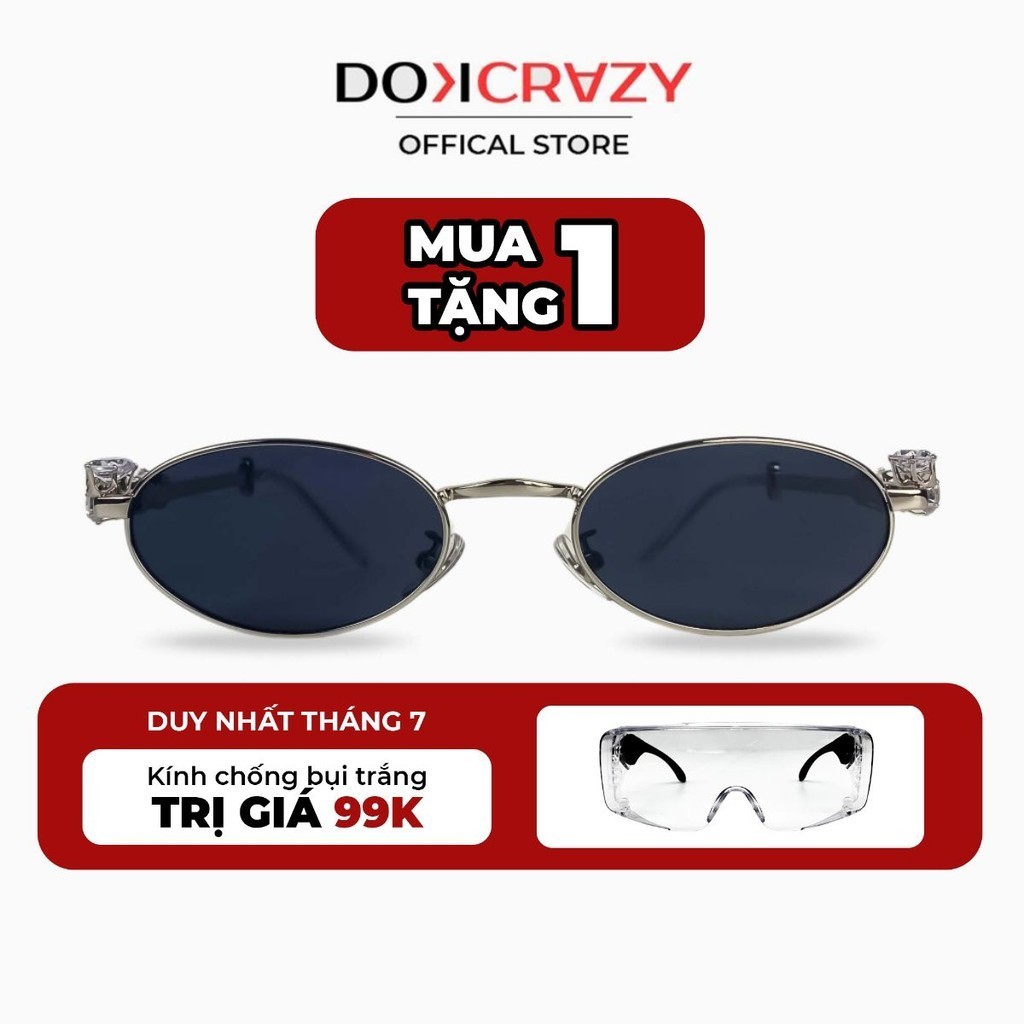 Kính mát thời trang DOKCRAZY GIGI Hot Trend độc đáo chất liệu hợp kim cao cấp, Unisex, chống UV400, đính đá sang trọng