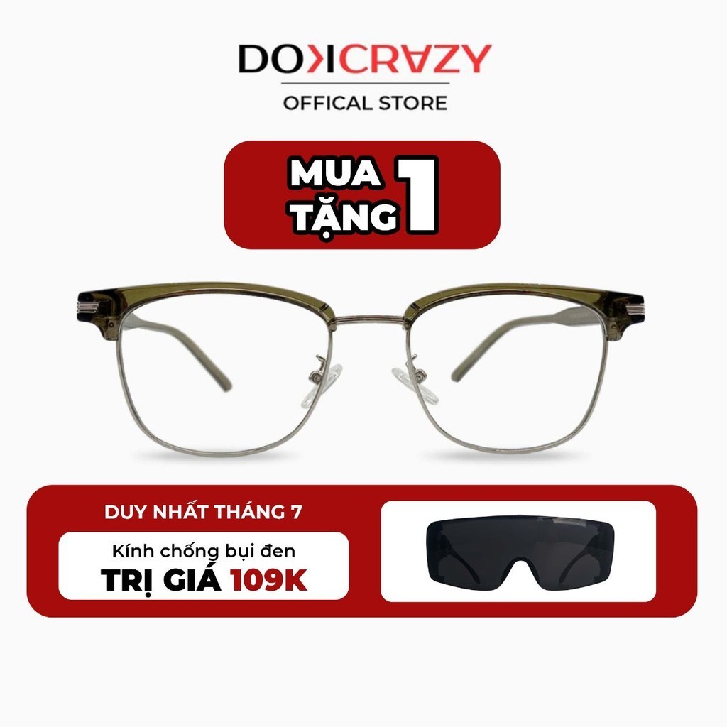 Gọng kính kim loại DOKCRAZY SANJI Cao Cấp, Nam Nữ thời thượng, Basic, Chống ánh sáng xanh tia UV400