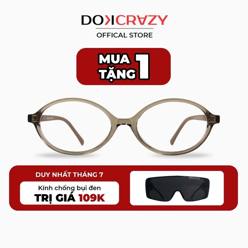 Gọng kính nhựa DOKCRAZY LIZA Mắt Tròn Chống Tia UV, Chống Ánh Sáng Xanh,Thay Tròng Cận Thoải Mái