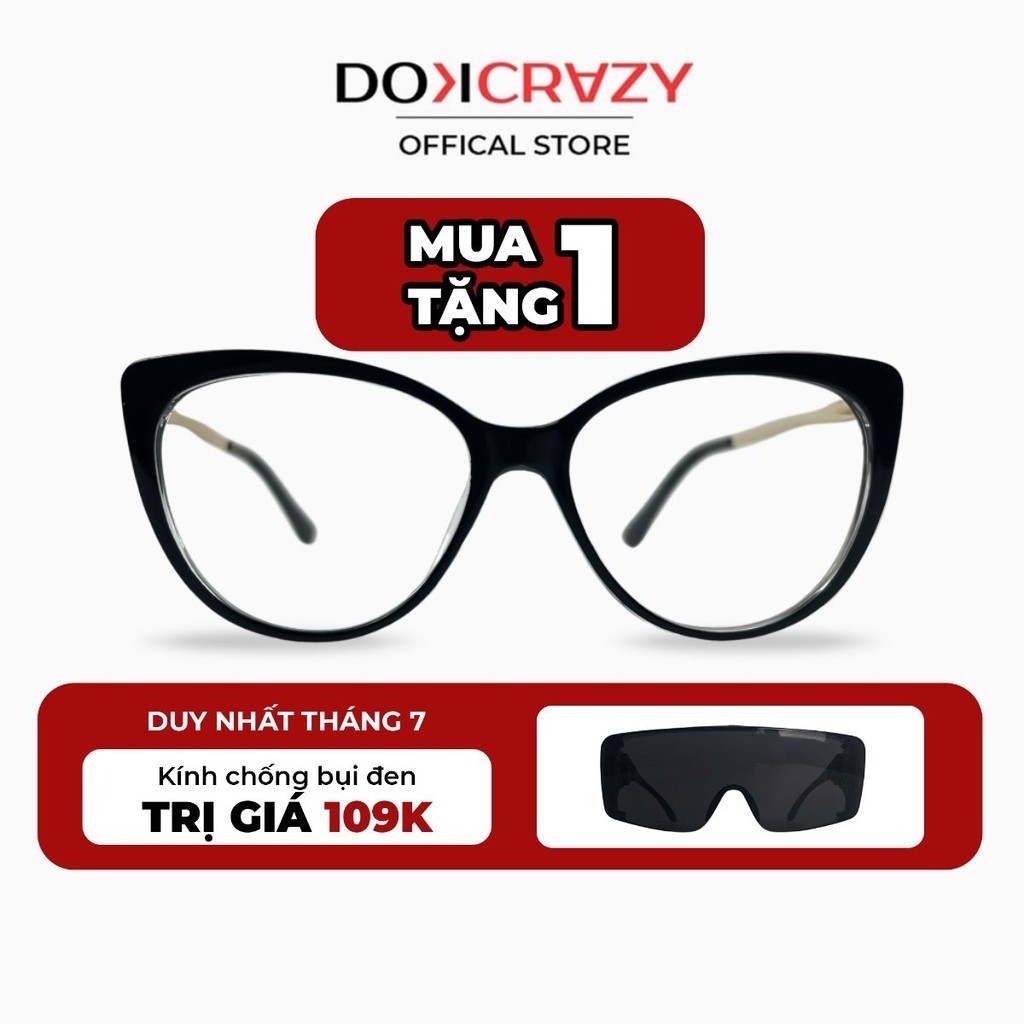 Gọng kính thời trang DOKCRAZY MINDS mắt mèo nữ chống UV400, chống ánh sáng xanh, Hot Trend Hàn Quốc