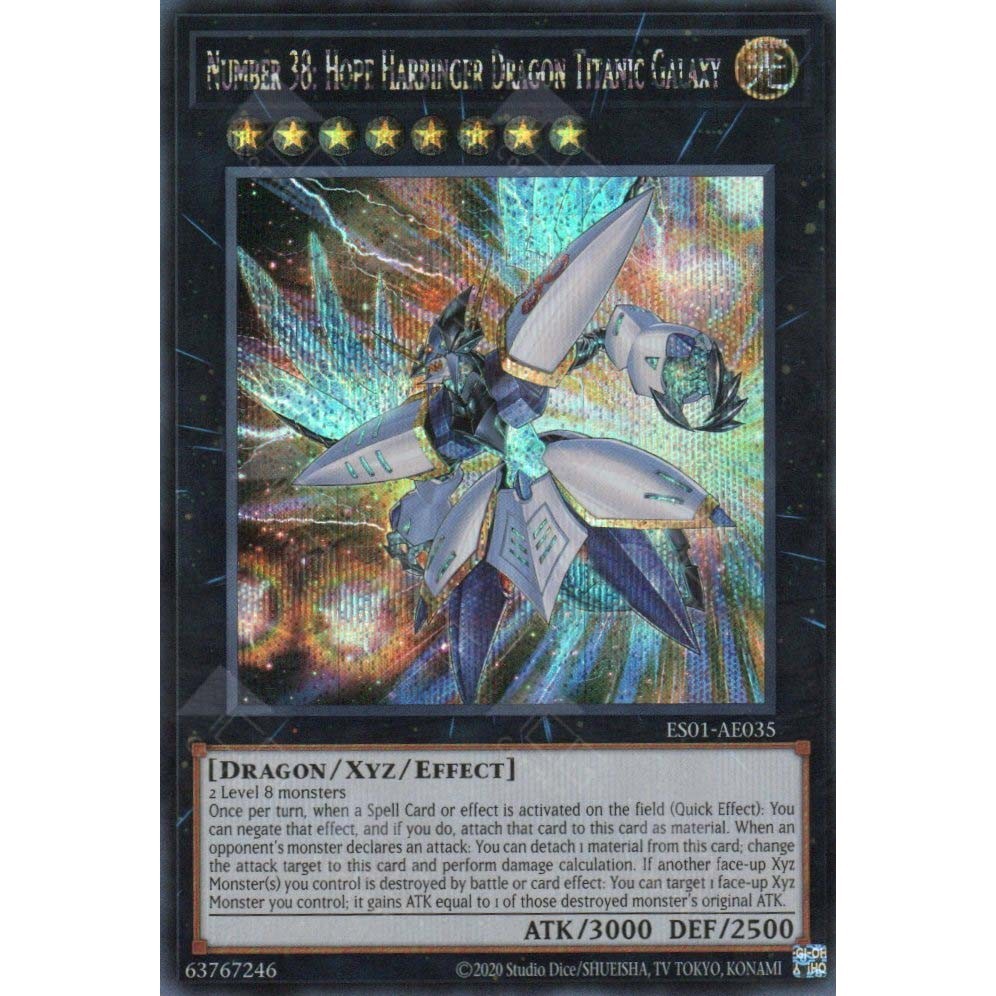 [ Bài Yugioh Chính Hãng ] ES01-AE035 Number 38: Hope Harbinger Dragon Titanic Galaxy