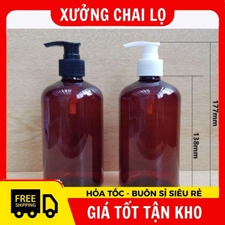 Chai Xịt Vòi Nhấn Sữa Tắm Nhựa Pet 500ml Đựng Dầu Gội, Sữa Tắm