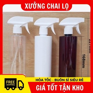 Chai Lọ Nhựa Pet Vòi Xịt Kính 500ml Chiết Xịt Khuẩn, Nước Rửa Tay