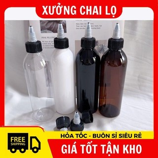 Chai Chiết Mĩ Phẩm  [20ml-250ml] Vỏ Nhựa Pet Nút Nhọn Mực Xăm