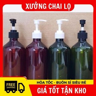 Chai Lọ Xịt Vòi Nhấn  Vỏ Nhựa Pet 500ml Bầu Đựng Dầu Gội, Gel Rửa Tay