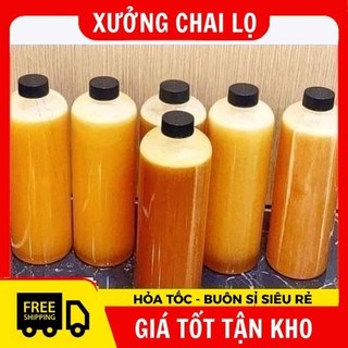 Chai Lọ Nhựa Pet [500ml, 1 Lít Dày] Nắp Vặn Đen Đựng Mật Ong, Trà Sữa, Nước Ép Trái Cây