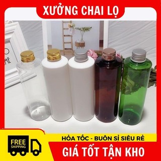 Chai Chiết Mĩ Phẩm  Vỏ Nhựa Pet Nắp Nhôm 150ml,200ml,250ml,