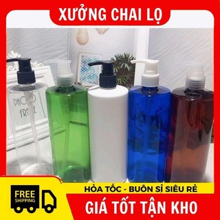 Chai Lọ Xịt Vòi Nhấn Sữa Tắm  Vỏ Nhựa Pet 500ml Cao Đựng Dầu Gội,