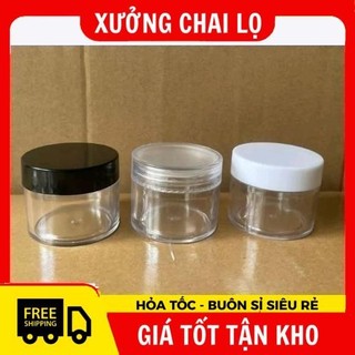 Hũ Hộp trong 50g có nắp lót đựng kem, chiết mỹ phẩm