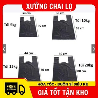 Túi nilong đen hai quai Đen nhám , túi bọc xốp HUHA