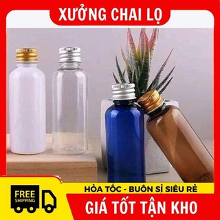 Chai Chiết Mĩ Phẩm  Vỏ Nhựa Pet 100ml/50ml/30ml/20ml Nắp Vặn Nhôm Chiết Mỹ Phẩm