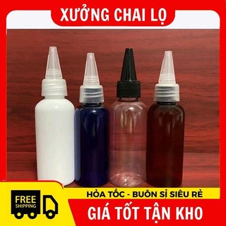 Chai Chiết Mĩ Phẩm  Vỏ Nhựa Pet Nắp Nhọn 30ml,50ml,100ml Đựng Mực,