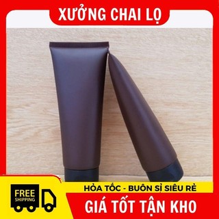 Tuýp Chiết Mỹ Phẩm   Tube Nhựa Nâu 100ml Nắp Bật Chiết Mỹ Phẩm ,