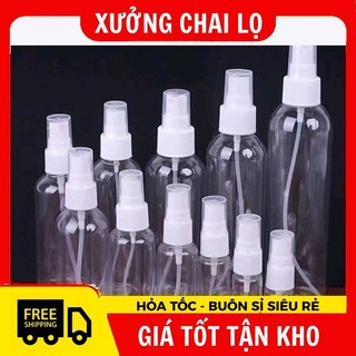 Chai Xịt Phun Sương  Vỏ Nhựa Pet 10ml 20ml 30ml 50ml 100ml Chiết Nước Hoa